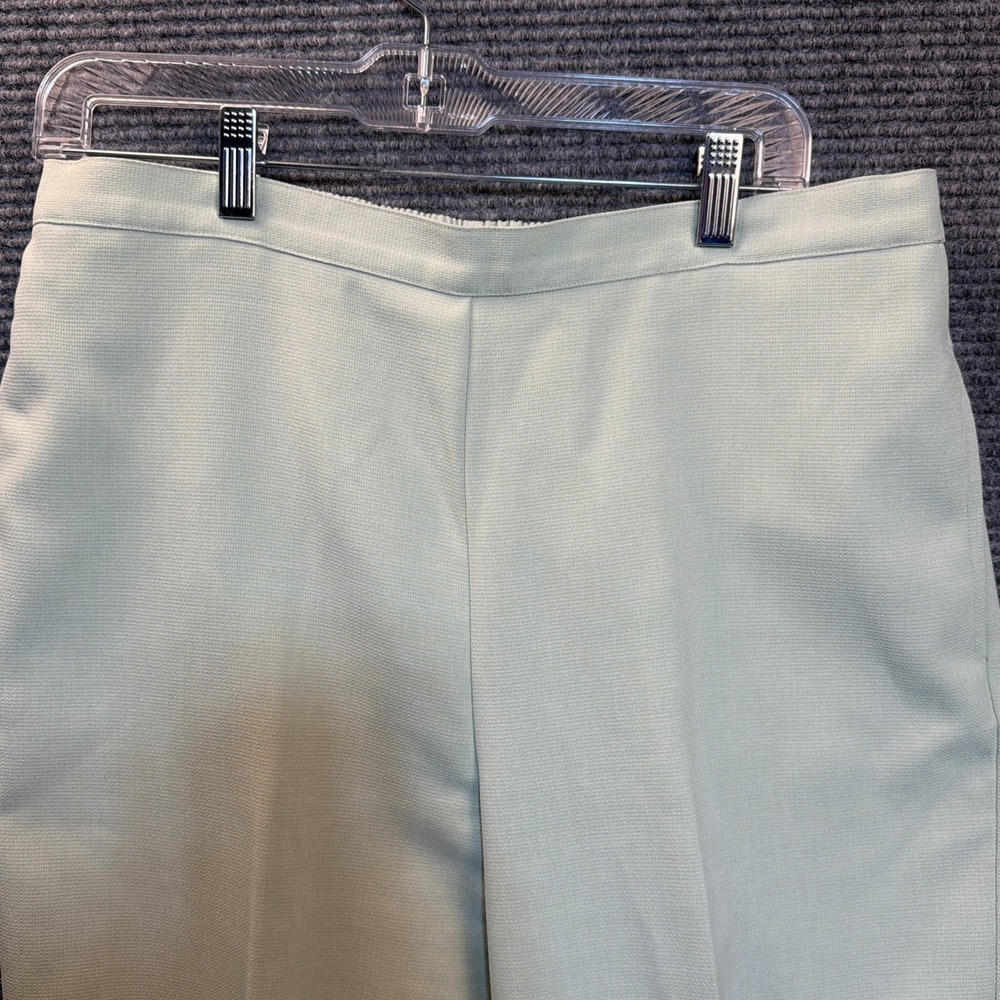 Alfred Dunner Dress Pants Pull On Pockets Flat Front Petite Women's 14 Lt Green - Picture 3 of 5